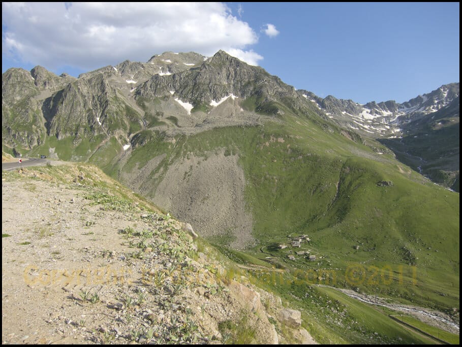 The habitat of White-winged Snowfinch, Alpine Accentor, Twite